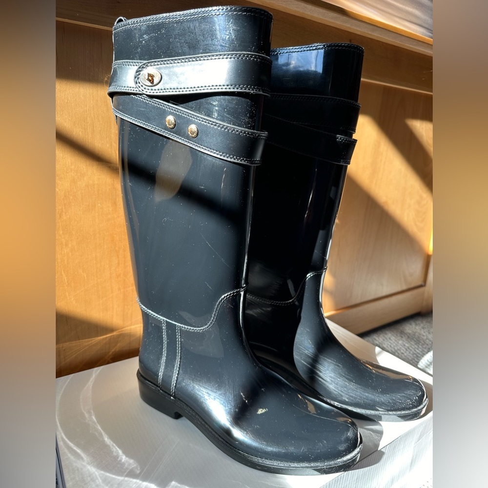 Coach Black Rain boots, Size 9